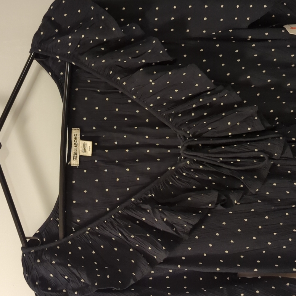 Billabong Long Sleeve Mini Polka Dot Dress - Picture 4 of 14